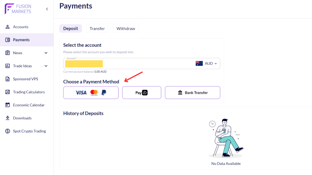 Fusion Markets Choose Payment