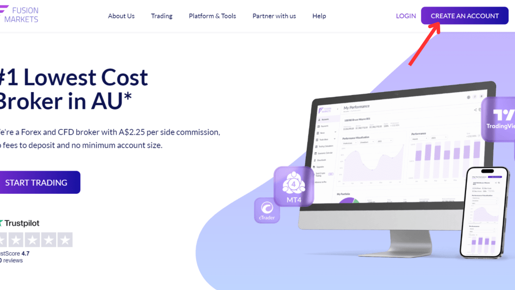 Fusion Markets Create an Account
