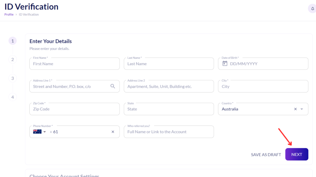 Fusion Markets ID Verification